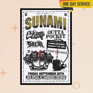 Sunami September 26Th 2025 3Rd Space At Harbors Vintage Show Poster